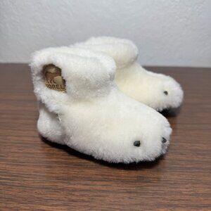 Sorel Infant Unisex Bear Paw Shearling Bootie Slipper Crib Shoe Baby Furry NWOT